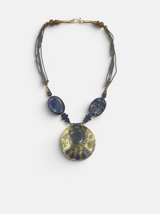 Jewelry - Boho Lapis and Silver Tone Statement Necklace - Blue